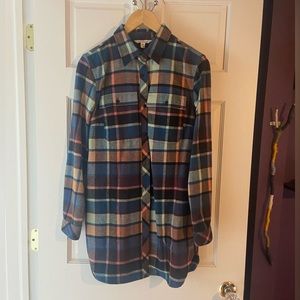100% cotton flannel button up tunic